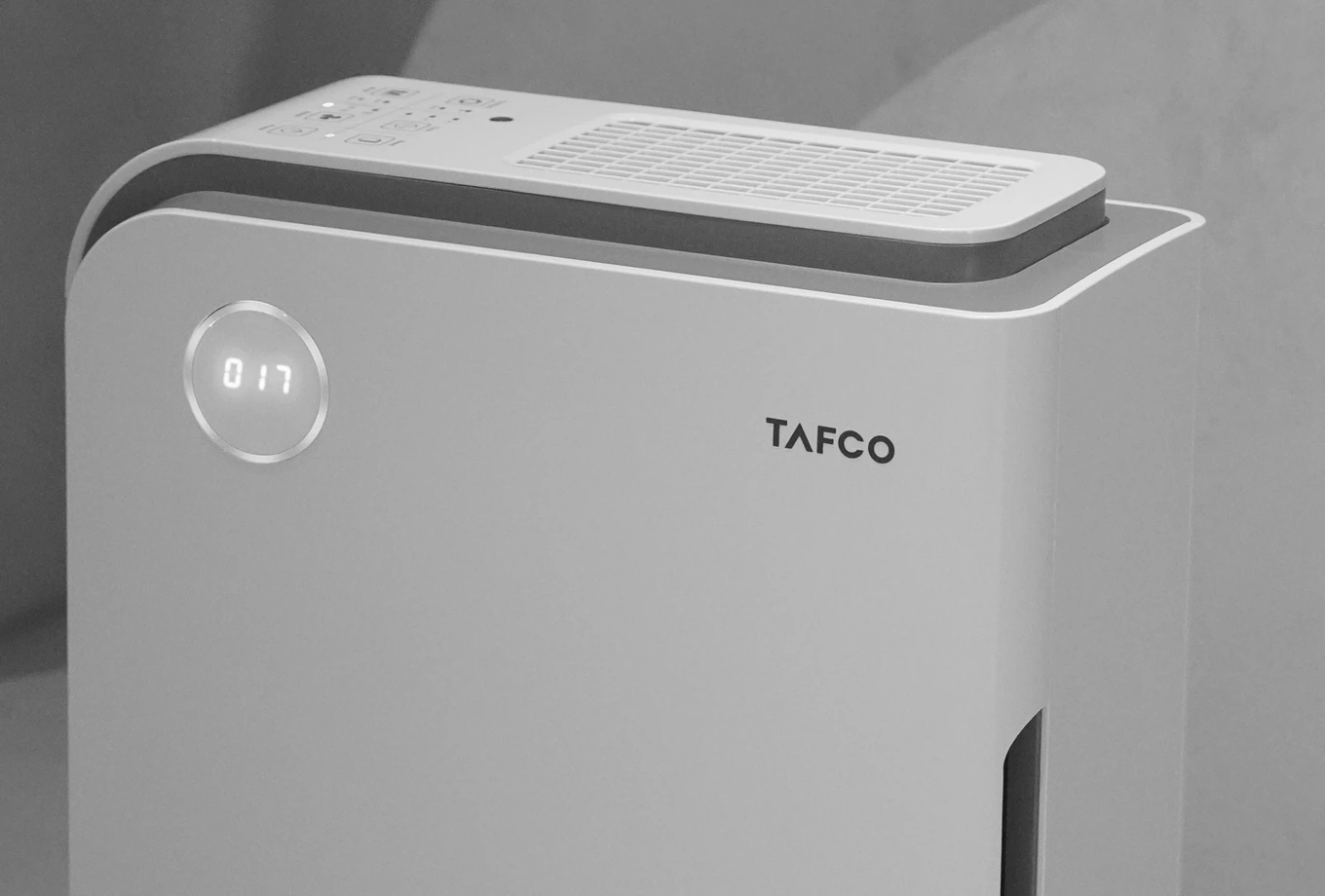 TAFCO AirSHEL 058 air purifier with six-stage filtration for cleaner indoor air.